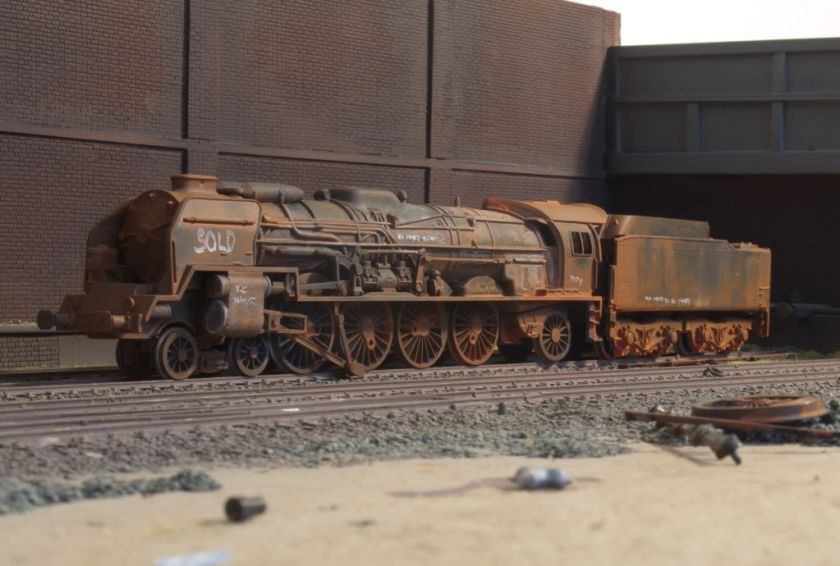 scrapyard 241P Mountain 4 8 2 loco, heavily weathered  