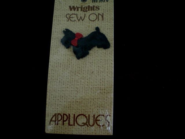 Wrights SCOTTISH TERRIER APPLIQUE Sew On DOG Scottie  