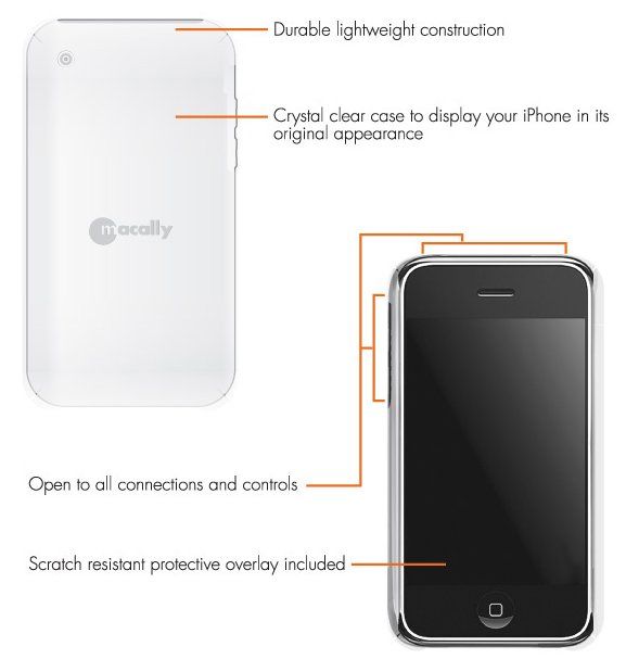 NEW MACALLY METRO CLEAR CASE COVER FOR iPHONE 3G 3GS  