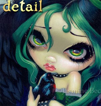 Perched & Sat Raven Fairy gothic art 8 PRINT Jasmine Becket Griffith 