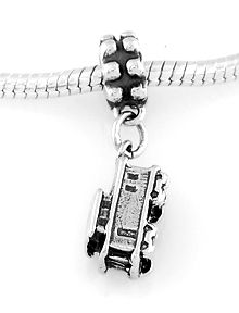 STERLING SILVER DANGLING 3D TRAIN CABOOSE EUROPEAN BEAD  