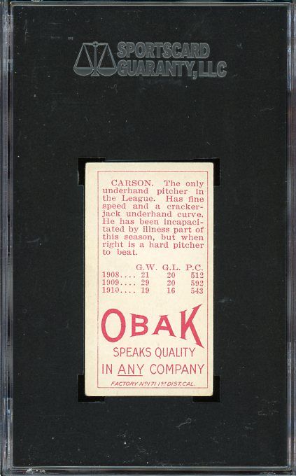 1911 T212 Obak   Carson   Vernon   SGC 60  