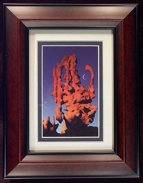 Southwest Desert Mountains and Moon Ad Framed Print  