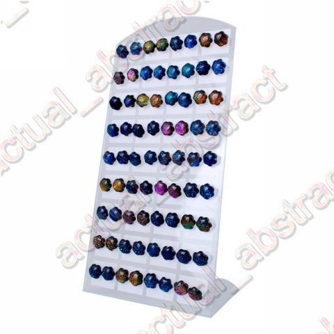 Dichroic Foil Glass earrings stud+ display 216pairs  
