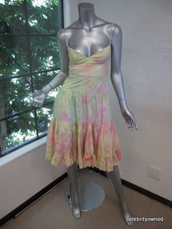 Tracy Feith Pink/Yellow/Green Pastel Rope Strap Dress P  