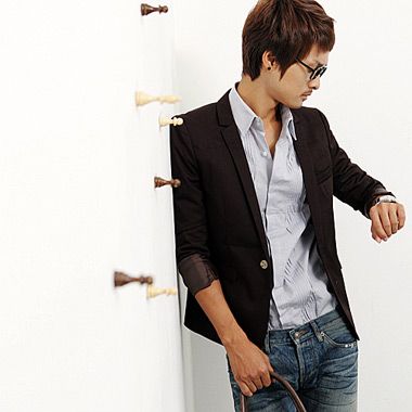 product info jet black one button blazer fw09 collection slim fit 