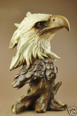 Large Resin Eagle/Hawk Head Bust Statue Figure 11High  
