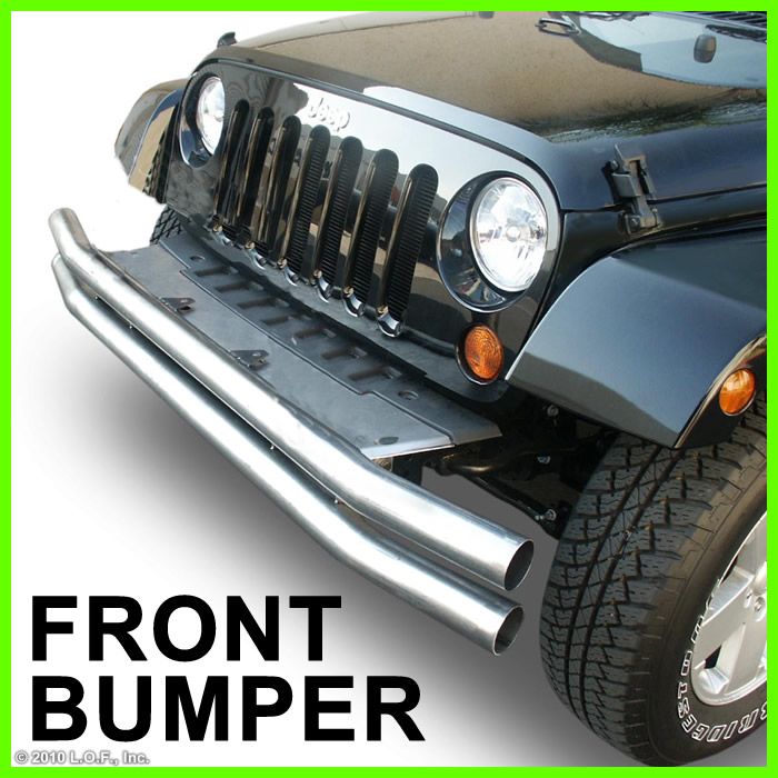 Front Double Tube Bumper Stainless Jeep Wrangler 87 95 YJ 97 06 TJ 76 