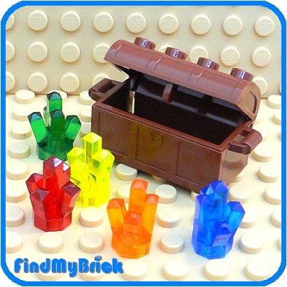 Lego 5 Crystal Rock GEM Jewels with Treasure Chest NEW  