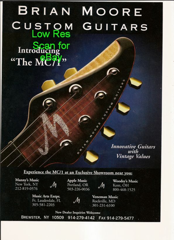 Brian Moore Custom Guitars   MC/1 Introduce Picture AD  