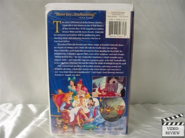 Cinderella VHS Disney Masterpiece Collection 786936526530  