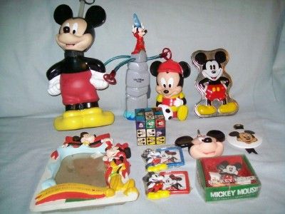   Vintage Mickey Mouse Collection Bottle Frame Clip Squeak Toy Metal Box