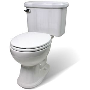 WHITE BATHROOM ROUND TOILET BOWL & PEDESTAL SINK SUITE  