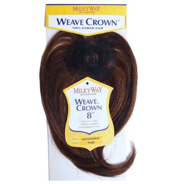 CLOSURE 8 MILKYWAY WEAVE CROWN STRAIGHT 100% HUMAN HAIR  