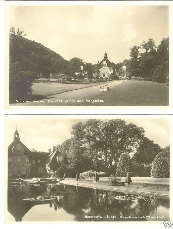 TWO REAL PHOTO POSTCARDS NORVIKKEN,BASTAD,SWEDEN  