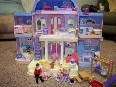   Family Doll House Furniture People Pets 66 pc. Musical Crib  