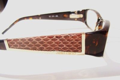 JIMMY CHOO EYEGLASSES JC 21 BROWN W/LEATHER NEW AUTH  