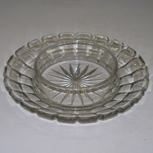 Antique EAPG Pressed Glass BUTTER Cheese DISH Vintage  