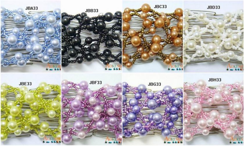   COLORS charms EZ Stretchy hugger beads Double Magic Hair Combs Clip JB