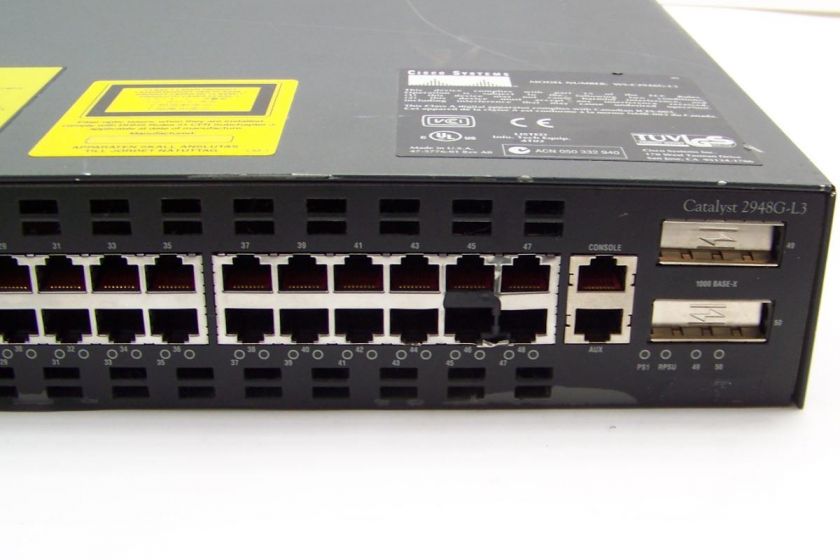 Cisco Catalyst 2948G L3 WS C2948G L3 10/100/1000 48 Port Gigabit 