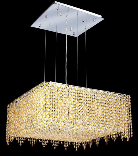 Square Shape Hanging Crystal Light Pendant Chandelier  