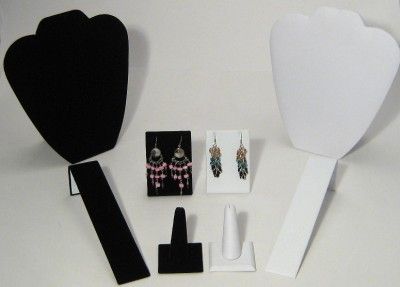 Pc Black & White Jewelry Showcase Store Display Set  