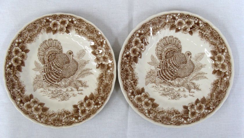 Pair Churchill Myott Archive Thanksgiving Salad Plates  