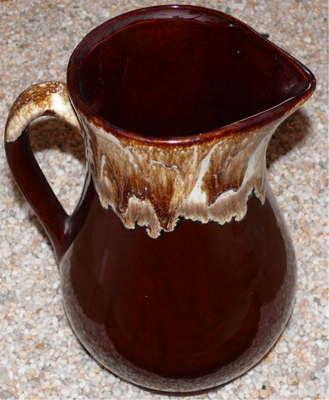 Vintage Roseville OH RRP Co Brown Drip Milk Pitcher  