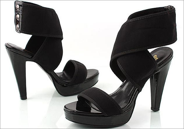 Runway Sexy Cross Over Wide Strap High Heel Sandals  