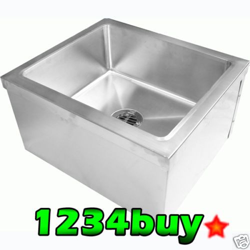 Stainless Steel Floor Mount Mop Sink (24Wx24Lx13H)  