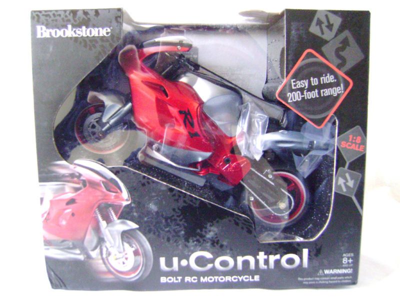 Brookstone U.Control Bolt RC Motorcycle NEW  