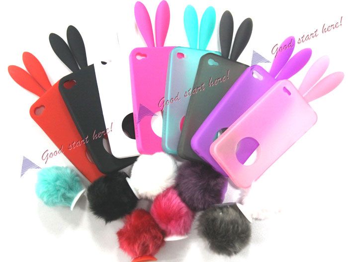 Colors Bunny RABITO RABBIT RUBBER TPU Skin Case Cover For Iphone 4 