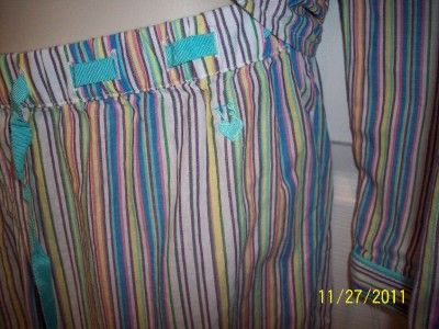  VICTORIAS SECRET THE DREAMER COTTON STRIPED CAPRI/CROPPED PAJAMAS 