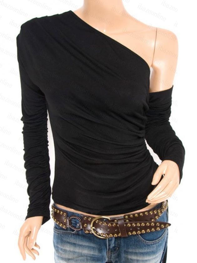 Free Ship Funky Ruched One Shoulder Boho Top S/M L XL  