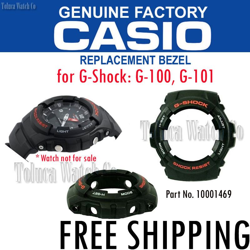 CASIO ORIGINAL G SHOCK BEZEL / SHELL For G 100, G 101 Black Part 