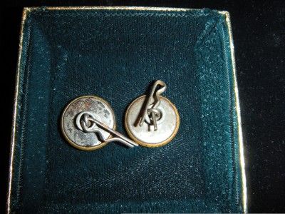 VINTAGE SET OF BRASS METAL TRAIN MENS CUFFLINKS  