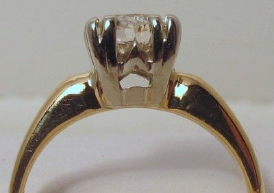 Diamond 0.50ct Old Mine Cut 14K Two Tone Ring  