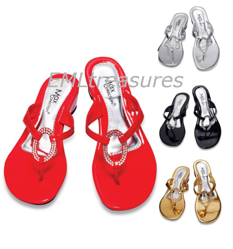 Women Pretty Wedge Dress Casual Flip Flop Sandal Size  