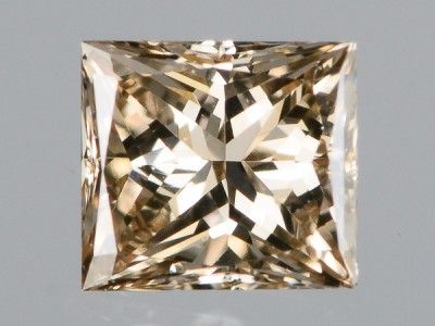 17ct Excellent Fancy Champagne C3 Princess Cut Diamond  