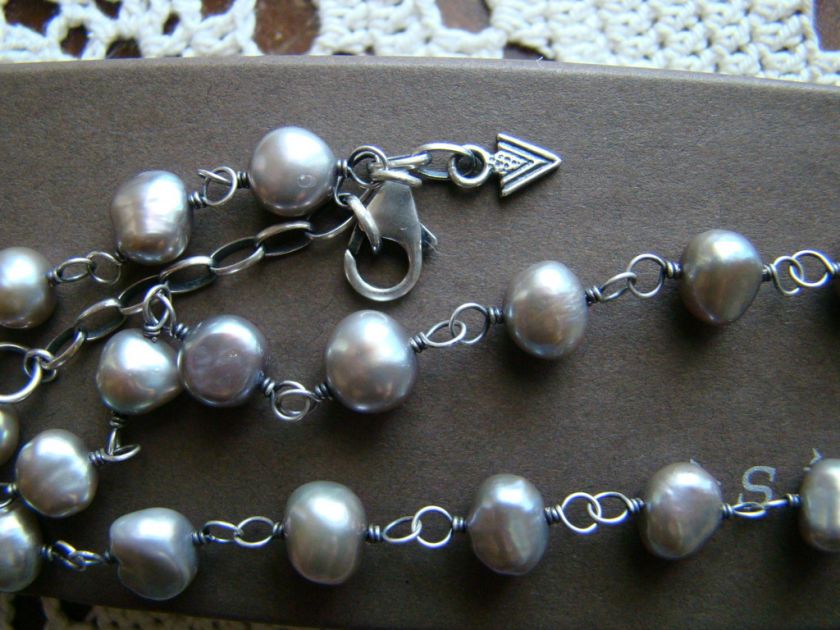 Silpada Sterling Silver Gray Pearl Necklace N1800  