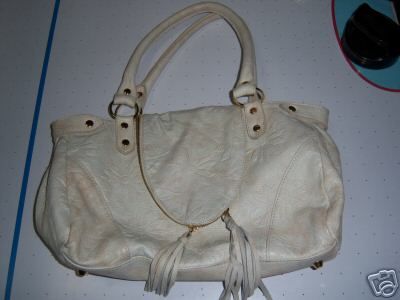 Regina Italian supple white leather handbag Purse new  