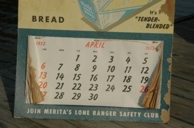   MERITA BREAD DAIRY FARM LONE RANGER RARE CALENDER SIGN  