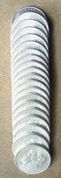 roll 1890 s morgan silver dollars au better better date roll 20 coins 