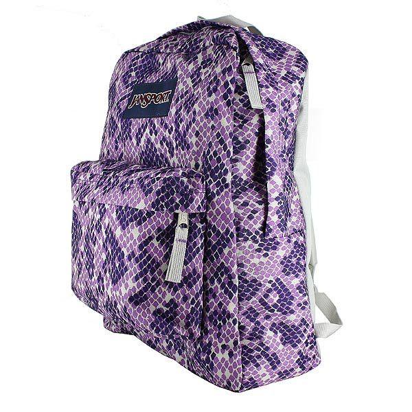 JANSPORT SUPERBREAK BACKPACK PURPLE SNAKE PRINT NEW COLOR  