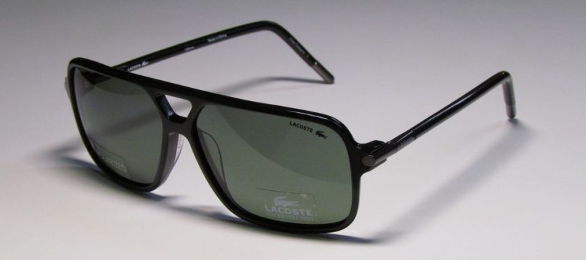 NEW LACOSTE 12444P BLACK/POLARIZED GREEN SUNGLASSES HOT  