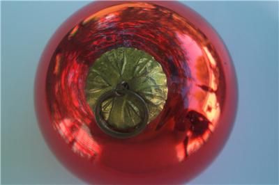   Antique kugel Xmas bulb ornament Red 2 orb made in France NICE  