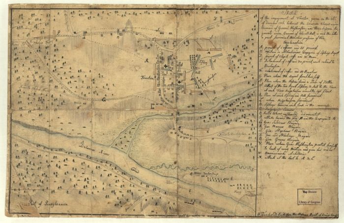 1776 map of Trenton, Battle of Trenton, New Jersey  