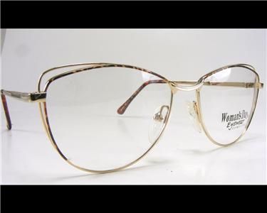 VINTAGE TORTOISE RETRO WOMENS WIRE RIM EYEGLASS FRAMES  