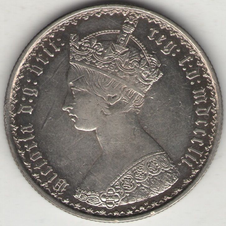 GREAT BRITAIN U.K COIN FLORIN 1852 XF+  