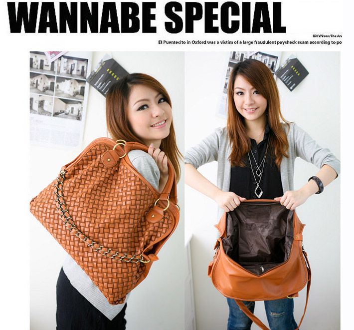 Womens Fashion Korean Style Ladies Hobo PU Leather Handbag Shoulder 